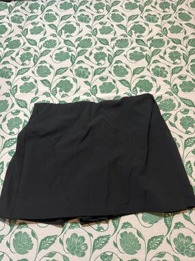 Black Mini Skort - Simple Tailored Silhouette
